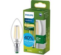 Philips LED UltraEfficient Bombilla de Filamento A60 E27, 75W equivalentes, Luz Blanca Cálida 2700K, 1095lm, Regulable, EyeComfort, Vida útil de 50.000 horas, Clase energética A, Transparente, 1 ud