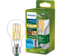 Philips LED UltraEfficient Bombilla de Filamento P45 E27, 25W equivalentes, Luz Blanca Cálida 2700K, 252lm, Regulable, EyeComfort, Vida útil de 50.000 horas, Clase energética A, Transparente, 1 ud