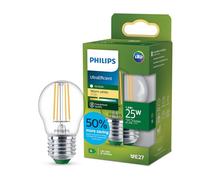 Philips LED UltraEfficient Bombilla de Filamento P45 E27, 35W equivalentes, Luz Blanca Cálida 2700K, 252lm, EyeComfort, Vida útil de 50.000 horas, Clase energética A, Transparente, 1 ud