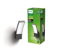 Philips Lighting - Aplique mural Splay, lámpara LED de exterior, color antracita, luz blanca cálida, 12W
