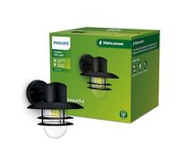 Philips Lighting - Aplique pared Exterior Inyma, formato redondo, negro, max. 25W, resistente a intemperie IP44 (no incluye bombilla)