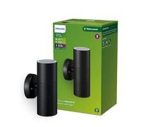 Philips Lighting - Aplique pared Exterior Kylis, iluminación arriba/abajo, negro, 2 x max. 25W, resistente a intemperie IP44 (no incluye bombilla)