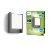 Philips Lighting - Aplique pared Exterior Ultraeficiente Arbour, 3.8W, 2700K, Antracita, resistente intemperie IP44