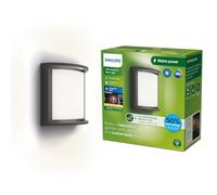 Philips Lighting - Aplique pared Exterior Ultraeficiente Samondra, 3.8W, 2700K, Antracita, resistente intemperie IP44