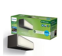 Philips Lighting - Aplique pared Exterior Ultraeficiente Stratosphere, 3.8W, 4000K luz blanca neutra, Antracita, resistente intemperie IP44