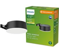 Philips Lighting - Aplique pared Exterior Vynce, alimentación solar, formato redondo, 1.5W, 2700K,negro, resistente a intemperie IP44