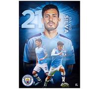 Philips Lighting Be The Star Posters Póster de acción de David Silva del Manchester City FC 2019/20, producto con licencia oficial, disponible en tamaños A3 y A2 (A2)