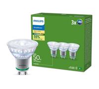Philips Lighting Bombilla LED Ultra Eficiente, GU10, 2.1 W Equivalente a 50 W, Luz Fría 2700 K nergética B, Pack 3 Unidades [Clase