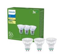 Philips Lighting Bombilla LED Ultra Eficiente, GU10, 2.1 W Equivalente a 50 W, Luz Fría 2700 K nergética B, Pack 3 Unidades [Clase