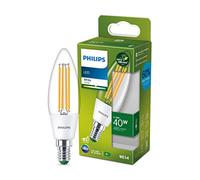 Philips Lighting - Bombilla Led Ultraeficiente filamento 2,3w (Eq. 40w) E14 vela, Luz Cálida (3000K) - Et. Energética A