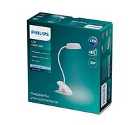 Philips - Lámpara de mesa Philips Donutclip, lámpara LED de mesa, flexo portátil, color blanco, luz blanca cálida, luz regulable, 27K - 17W, carga USB