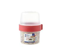 Philips Lighting LOCK & LOCK TWO-WAY Taza de plástico para cereales - Fiambrera pequeña con tapa de rosca y dos recipientes, 360 ml y 310 ml