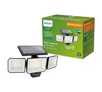 Philips Lighting: Luz Seguridad Nysil, alimentación solar, 8.7W, 5000K, negro, resistente a intemperie IP44