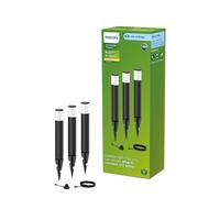 Philips Lighting: Set Luces Led Exterior Iluminación de Camino Purex GardenLink, bajo voltaje, 3x1.5W, negro, 24V, resistente al agua IP67