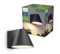 Philips Lighting Voltan Lámpara de Poste de Exterior, 120 x 190 x 600 mm | Luz Blanca Cálida 2700 K, Bombilla GU10 No Incluida, máx. 5 W, Negro, Carcasa de Aluminio, IP44, Apto para Exteriores