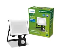 PHILIPS Lois Foco Reflector LED Exterior con Sensor Movimiento 1900lm Negro | 20W, 5000K, Ultraeficiente, Luz Blanca Diurna, Iluminación Potente, Revestimiento PowerShield, IP65, para Garajes y Porches