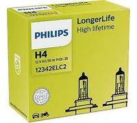 PHILIPS LongerLife H4 P43t 12342ELC2 Bombilla del faro 12V 60/55W x2