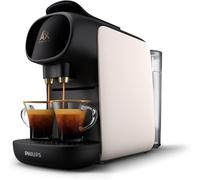 Philips L'Or Barista Sublime-Cafetera Espresso de Cápsulas, 19 Bares de Presión, Para cápsula Simple y Doble, Doble salida para 1 o 2 Tazas, Inlcuye kit de Degustación, Blanco satinado (LM9012/00)