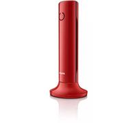 Philips M4501R/34 - Teléfono Fijo Inalámbrico, Pantalla 1,6'', Pantalla LCD, Retroiluminación, Altavoz Integrado, Manos Libres, HQ- Sound, Delgado y Compacto - Rojo (Compatible: ES, IT, FR)