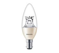 Philips Master LED B38 - Vela LED (5,5 W, 40 W, casquillo de bayoneta B15, tono tenue, blanco cálido, bombilla transparente, Reino Unido