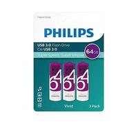 Philips Memoria USB 3.0 Vivid Edition de 64 GB (Paquete de 3 Unidades, 64 GB Cada una) rápida Transferencia de Datos con Memoria USB de Alta Velocidad