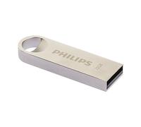 Philips Memoria USB de 32 GB USB 2.0 Flash Drive Moon Edition para PC, Ordenador portátil, Lectura de hasta 20 MB/s, Anillo de Metal sin Tapa Gris