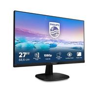 Philips Monitor LCD Full HD 273V7QDSB/00, Monitor IPS (Full HD, 1920 x 1080, Sin bordes, Flicker Free, Low Blue Mode, VESA, VGA + HDMI + DVI), 27", Negro