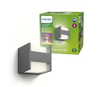 Philips myGarden Arbour - Aplique, iluminación exterior, LED, 4,5 W, aluminio, luz blanca cálida, IP44, color antracita