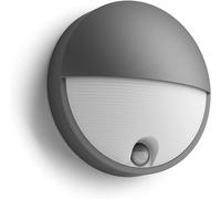 Philips myGarden Capricorn - Aplique con sensor de movimiento, iluminación exterior, 6 W, corriente alterna, LED, aluminio, diseño moderno, blanco cálido, color antracita