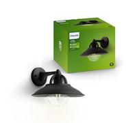 Philips myGarden Cormorant - Aplique de exterior, casquillo E27, 42 W, aluminio, color negro, diseñado para jardines y patios