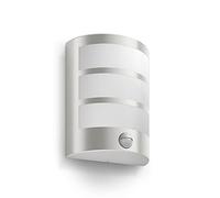 Philips myGarden Python - Aplique de pared con sensor de movimiento, iluminación exterior, acero inoxidable, 1 x 6 W, 230 V, color gris