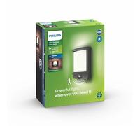 Philips myGarden Samondra - Aplique LED para exteriores con sensor de movimiento [antracita] para jardín, patio y exterior, 2700 K