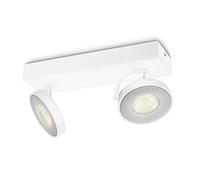 Philips myLiving Clockwork - Barra de focos, LED, 2 luces, iluminación interior, luz blanca cálida, 2700 K, 50 W, aluminio, color blanco