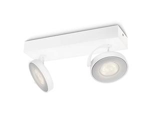 Philips myLiving Clockwork - Barra de focos, LED, 2 luces, iluminación interior, luz blanca cálida, 2700 K, 50 W, aluminio, color blanco