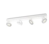 Philips myLiving Clockwork - Barra de focos, LED, 4 luces, iluminación interior, 2700 K, 50 W, aluminio, color blanco