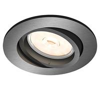 Philips MyLiving Donegal GU10 - Foco Empotrable, Orientable, Luz Blanca Cálida, Iluminación Interior, Color Gris