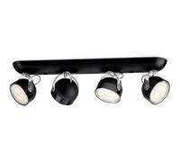 Philips myLiving Dyna - Barra de focos, iluminación interior, 4 focos, LED, IP20, luz blanca cálida, color negro
