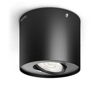 Philips myLiving Phase Foco LED de Techo 4.5W 500lm 10 cm, Negro | Cabezal Orientable, Luz Blanca Cálida, Montaje fácil ClickFix, Haz de Luz Definido para Iluminación de Acento