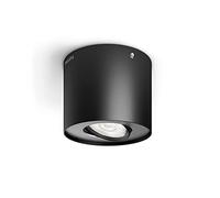 Philips myLiving Phase - Foco LED, iluminación interior, 1 luz, cepillado, luz blanca cálida, IP20, color negro