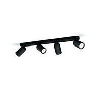 Philips myLiving PONGEE black LED Spot light - Punto de luz (Foco de superficie, GU10, 4 bombilla(s), LED, 220-240 V, Negro)