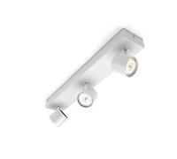 Philips myLiving Star Barra de 3 Focos LED de Techo 4.5W 500lm, Blanco | Cabezal Orientable, Luz Blanca Cálida Regulable con Tecnología WarmGlow 2200-2700K, Montaje fácil ClickFix, 80% Menos Consumo