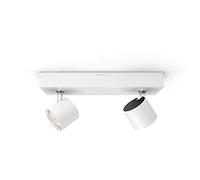 Philips myLiving Star - Barra de dos focos de techo, LED integrado, consume 4.5 W, luz blanca cálida, regulable