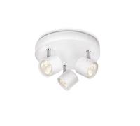 Philips myLiving Star - Barra de focos, LED, 3 luces, aluminio, luz blanca cálida, 3 W, color blanco