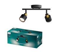 Philips Niall - Foco LED decorativo Ajustable(2 luces), bombilla GU10 no incluida, Latón, IP20