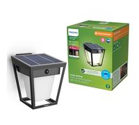 Philips Nissa Luz de pared exterior solar con sensor de movimiento UltraEficiente, 3000K, 250/25lm, Negro
