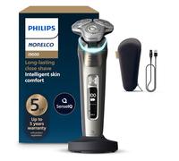 Philips Norelco i9000 Prestige - Afeitadora recargable en seco y húmedo con soporte de carga, recortadora de precisión y funda premium, XP9203/81