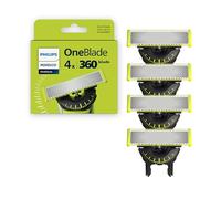Philips Norelco OneBlade 360 cuchillas, cuchillas de repuesto originales para afeitadora y recortadora eléctrica OneBlade, paquete de 4, QP440/80
