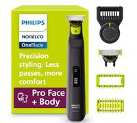 Philips Norelco OneBlade Pro 360 - Afeitadora eléctrica, recortadora de barba y peluquero corporal, con tecnología de cuchilla 360, peine de precisión de 14 longitudes, kit de cuerpo, bolsa suave