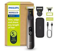 Philips Norelco QP6552/90 OneBlade 360 Pro, afeitadora eléctrica y afeitadora corporal con tecnología de cuchilla de 360 grados, 2 cuchillas de 360, peine ajustable de 20 longitudes, kit de cuerpo y