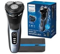 Philips Norelco Shaver 3600, afeitadora eléctrica recargable en seco y húmedo con recortadora desplegable y bolsa de almacenamiento, S3243/91